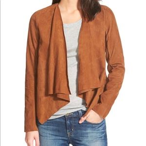 CASLON SUEDE DRAPE FRONT JACKET